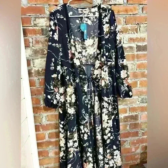 Cupshe Floral Print Tie Kimino Size M - Picture 2 of 8